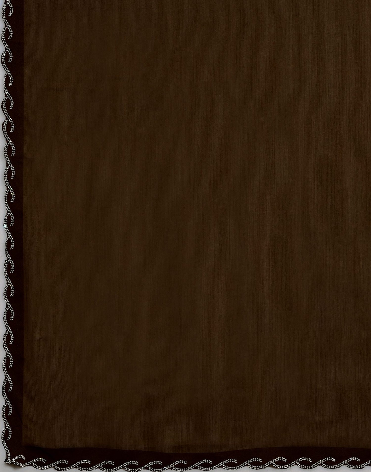 Coffee Brown Chiffon Stone Work Embellished Saree