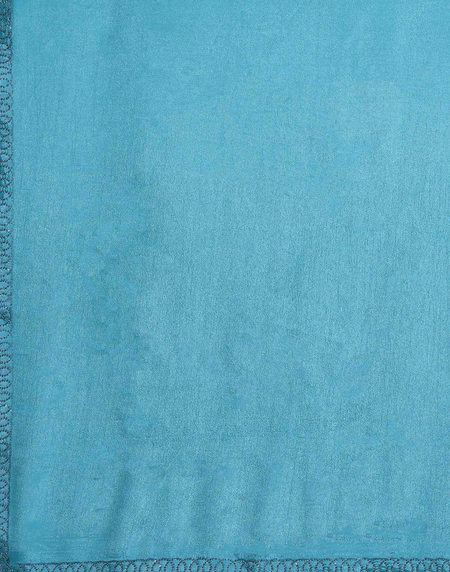 Sky Blue Chiffon Stone Work Embellished Saree
