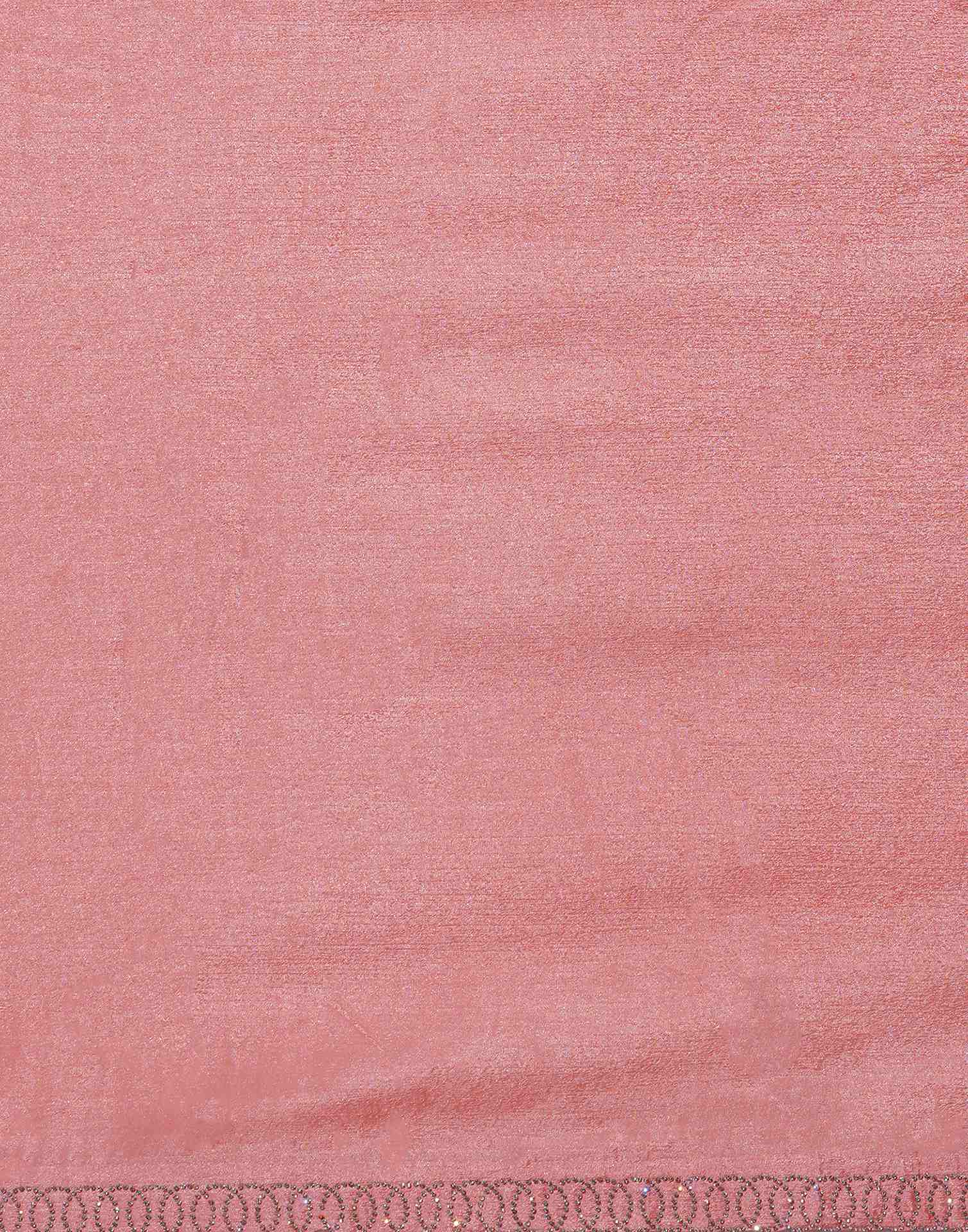 Light Peach Chiffon Stone Work Embellished Saree