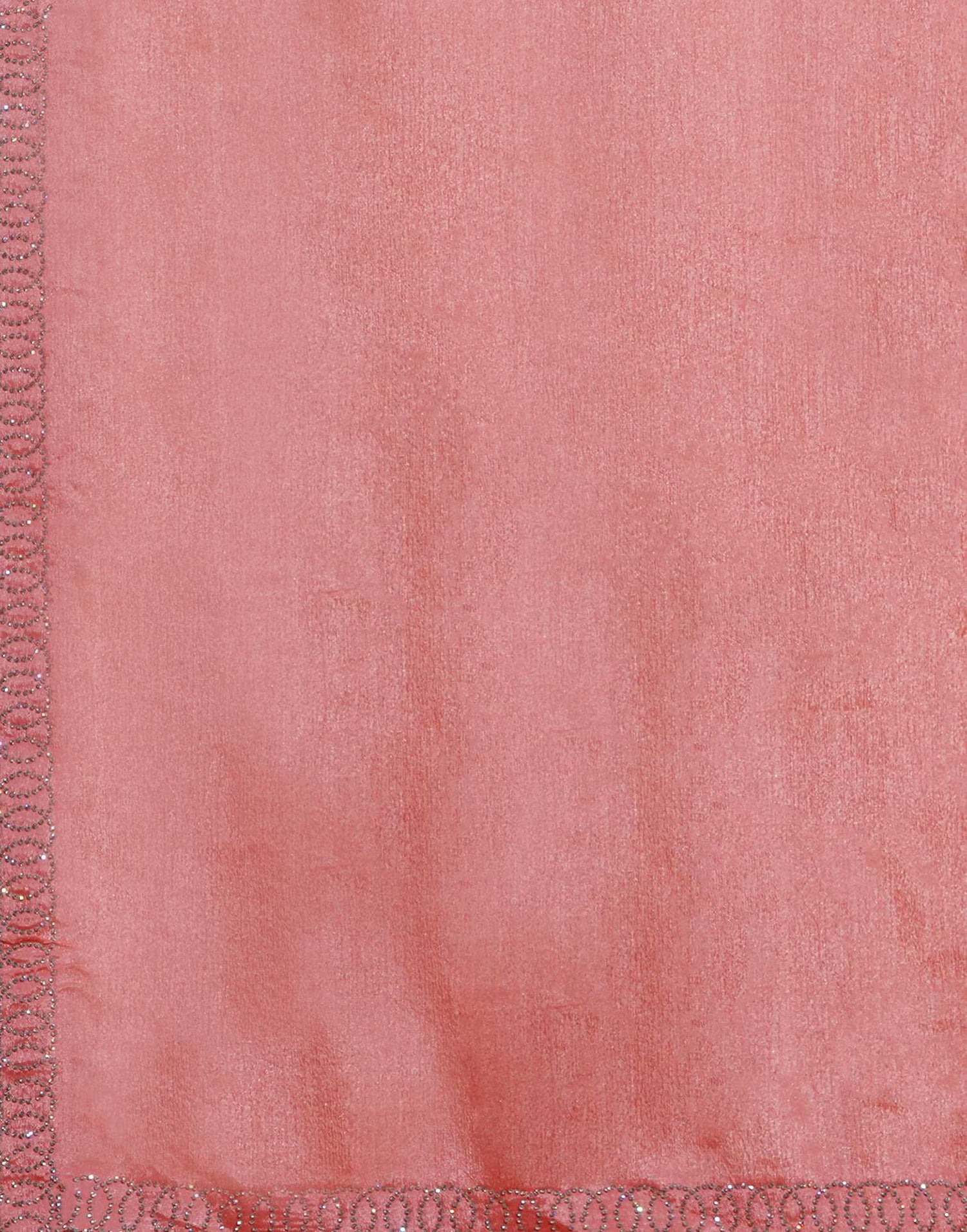 Light Peach Chiffon Stone Work Embellished Saree