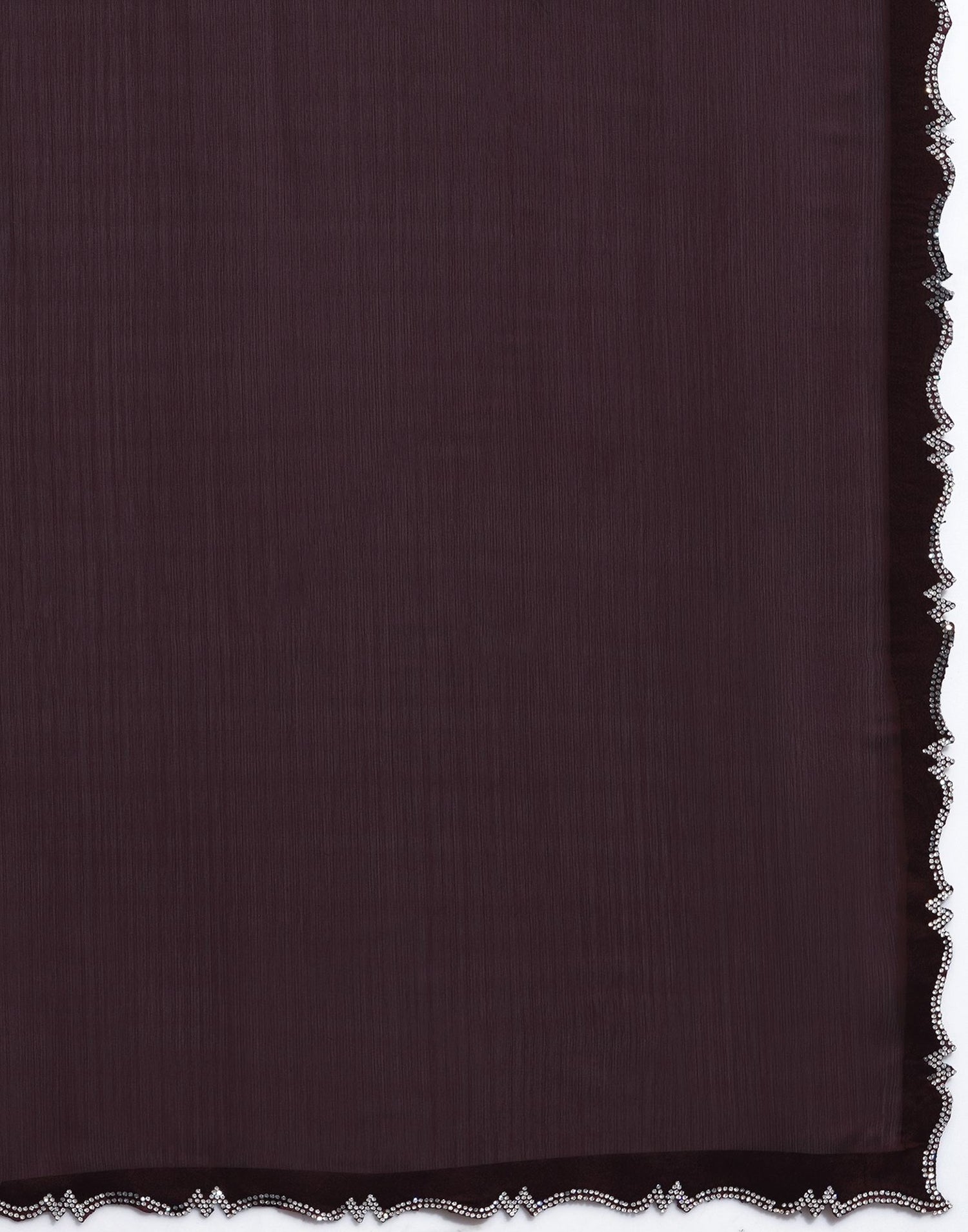 Brown Chiffon Stone Work Swarovski Saree