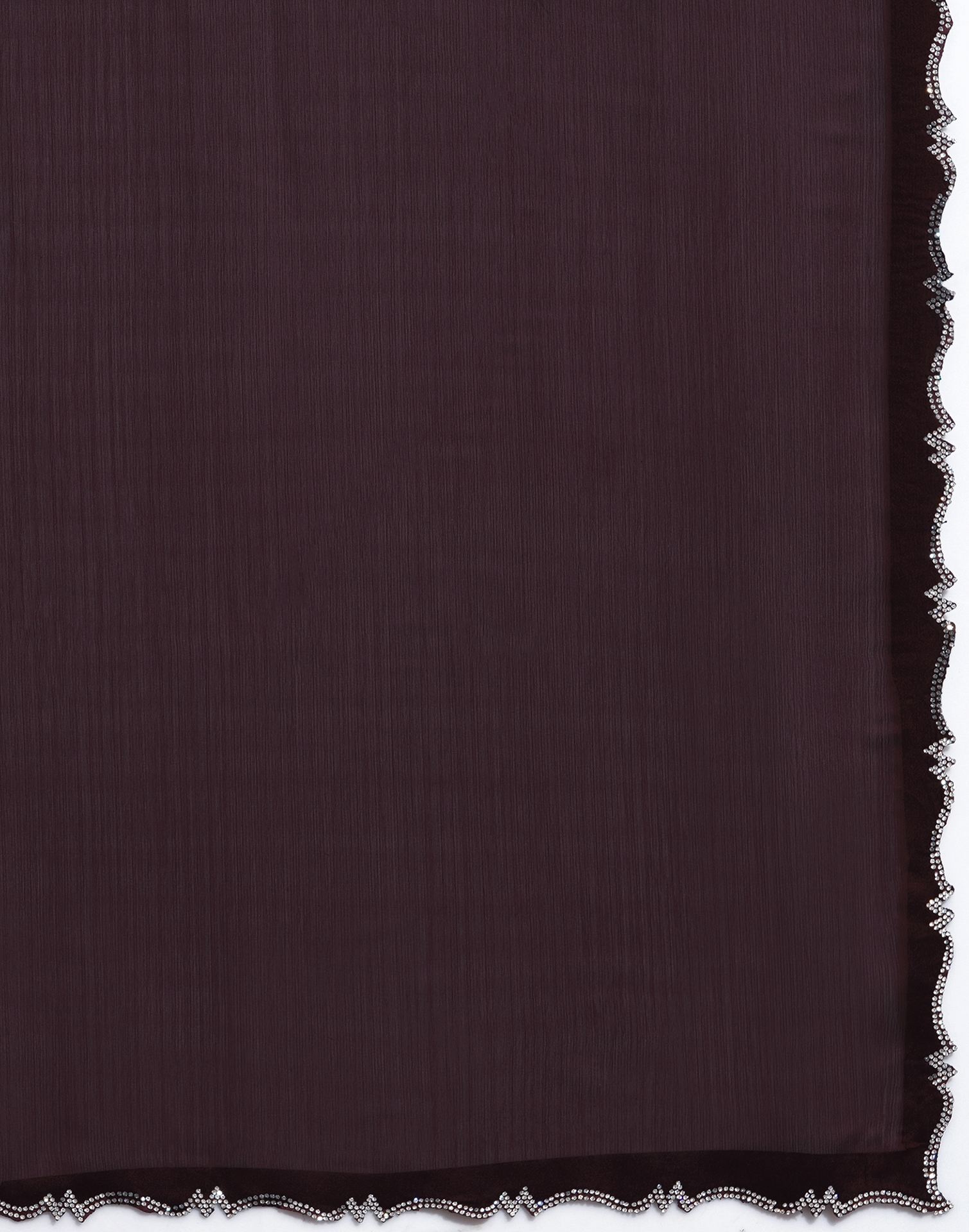 Brown Chiffon Stone Work Swarovski Saree