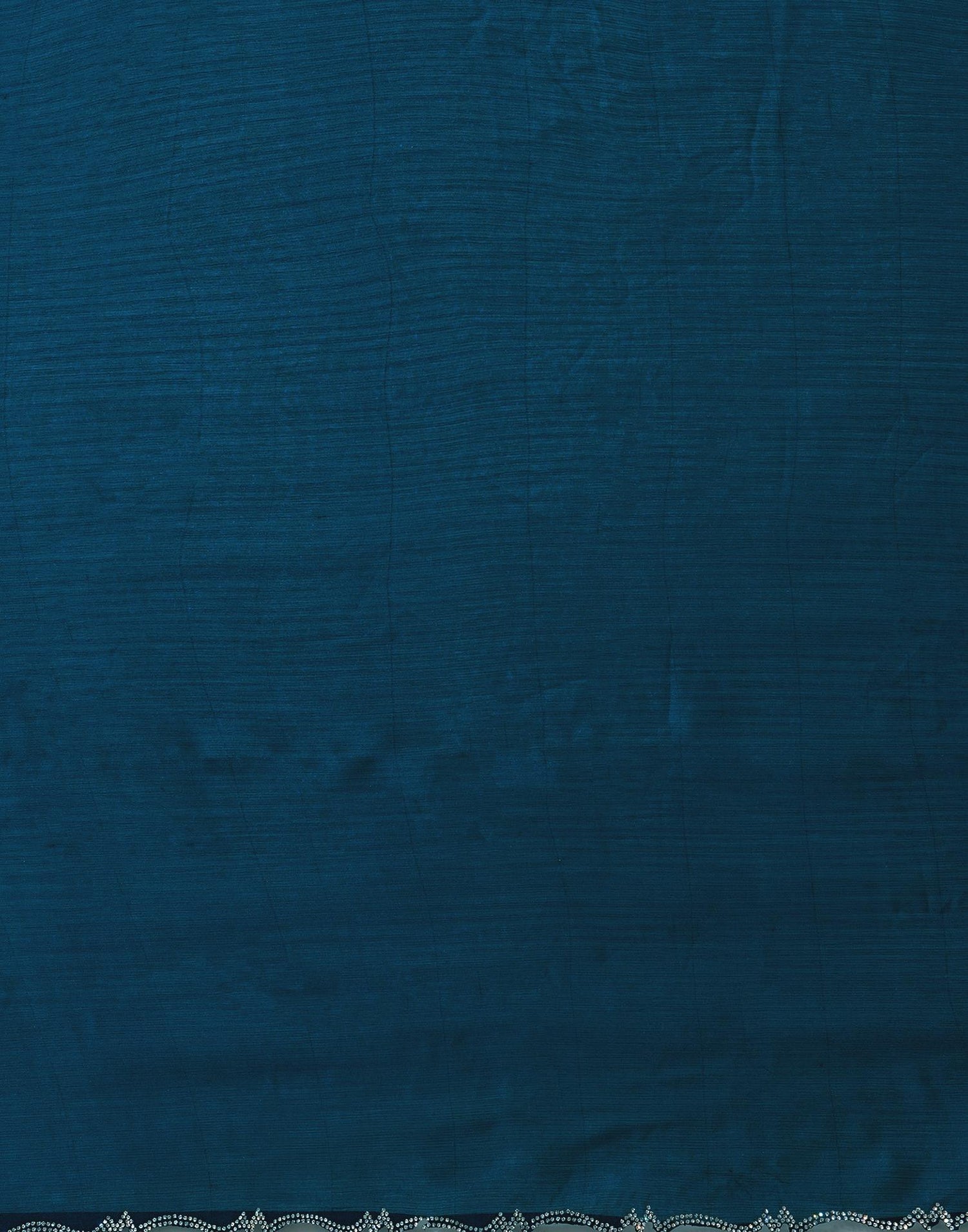 Rama Blue Chiffon Stone Work Swarovski Saree