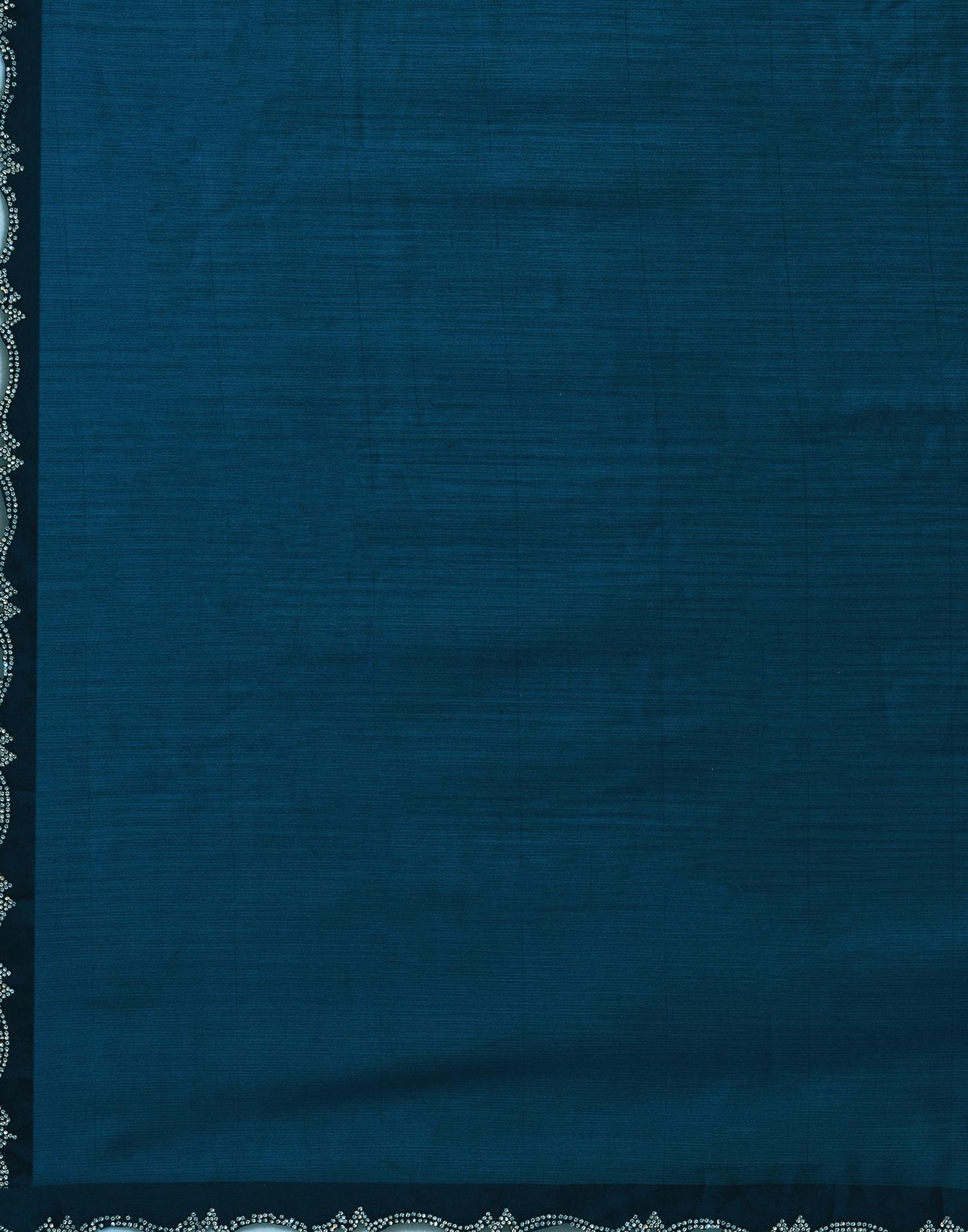 Rama Blue Chiffon Stone Work Swarovski Saree