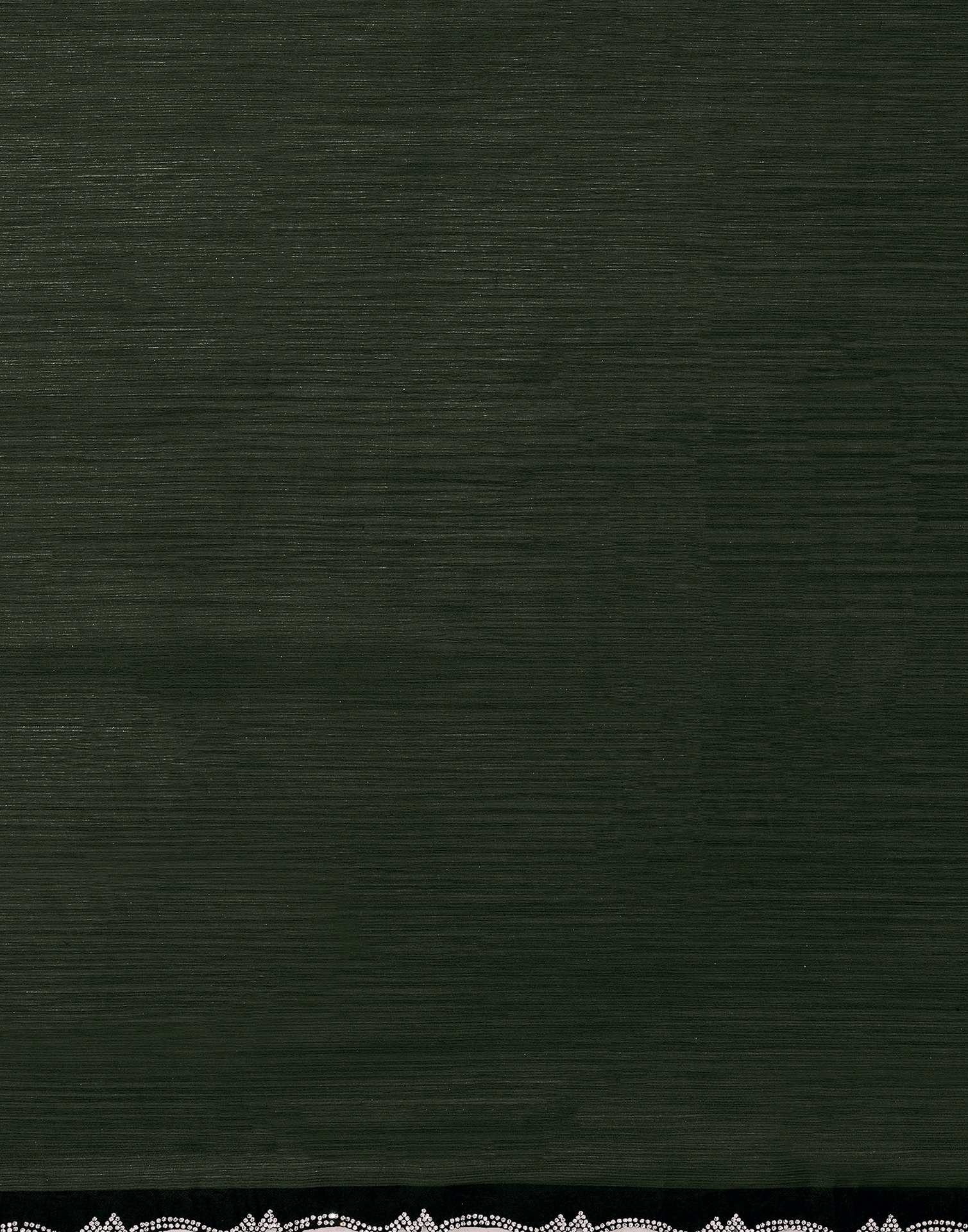 Bottle Green Chiffon Stone Work Swarovski Saree