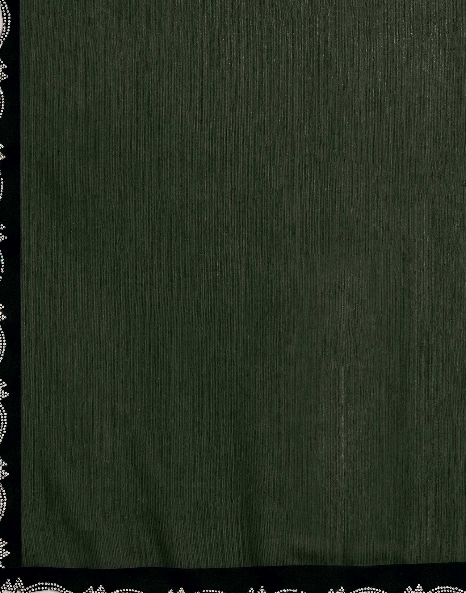 Bottle Green Chiffon Stone Work Swarovski Saree