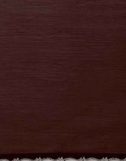 Coffee Brown Chiffon Stone Work Swarovski Saree