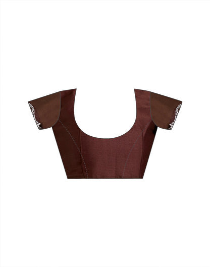 Coffee Brown Chiffon Stone Work Swarovski Saree