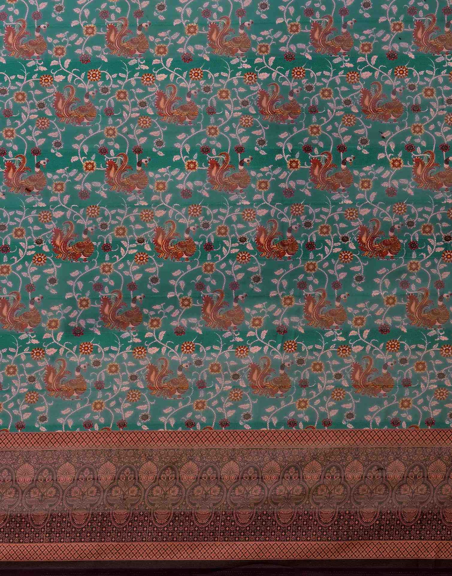 Light Green Georgette Woven Printed Saree