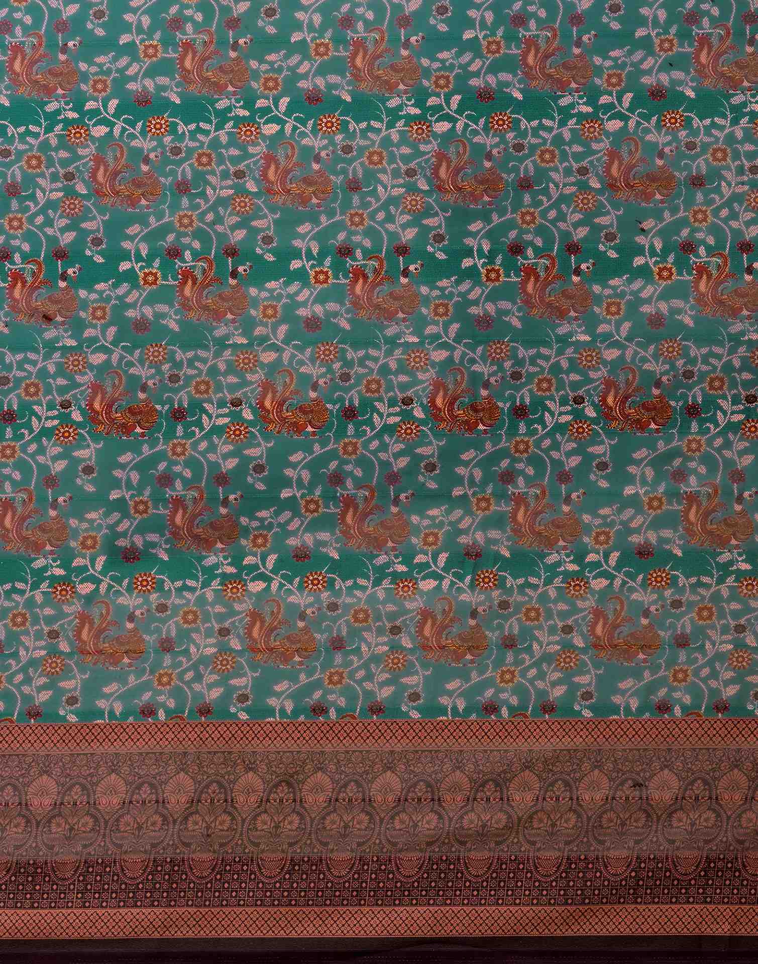 Light Green Georgette Woven Printed Saree