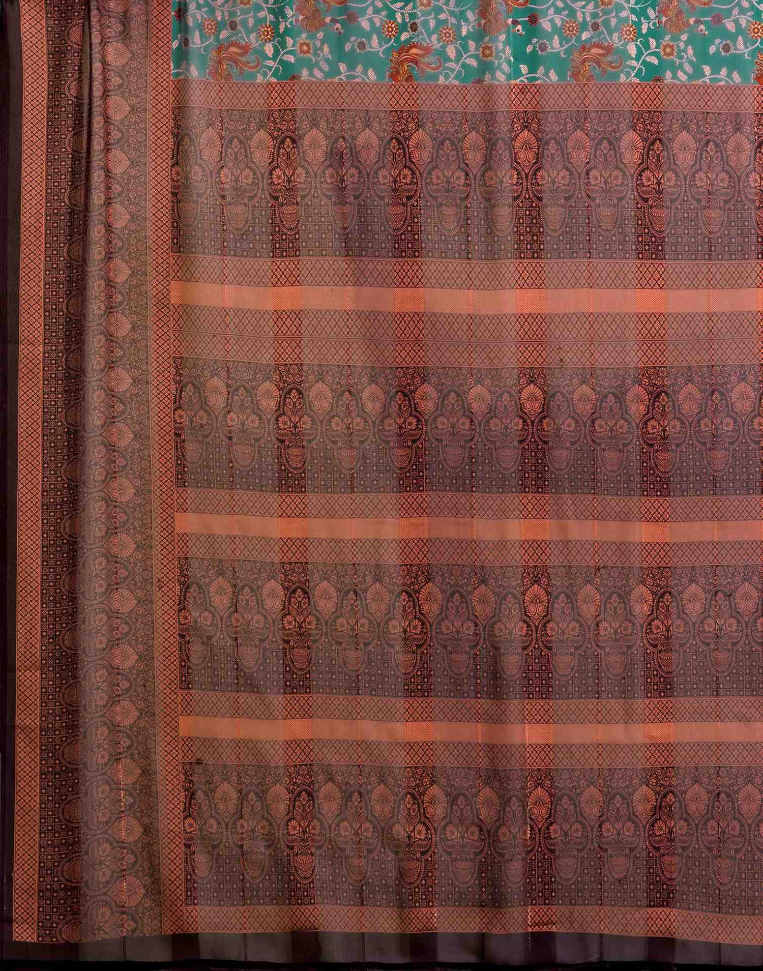 Light Green Georgette Woven Printed Saree