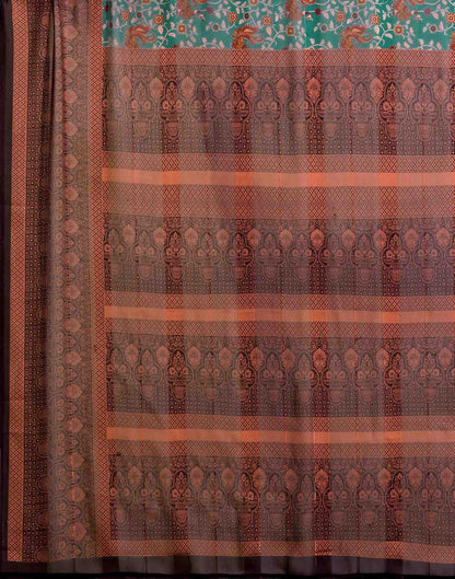 Light Green Georgette Woven Printed Saree