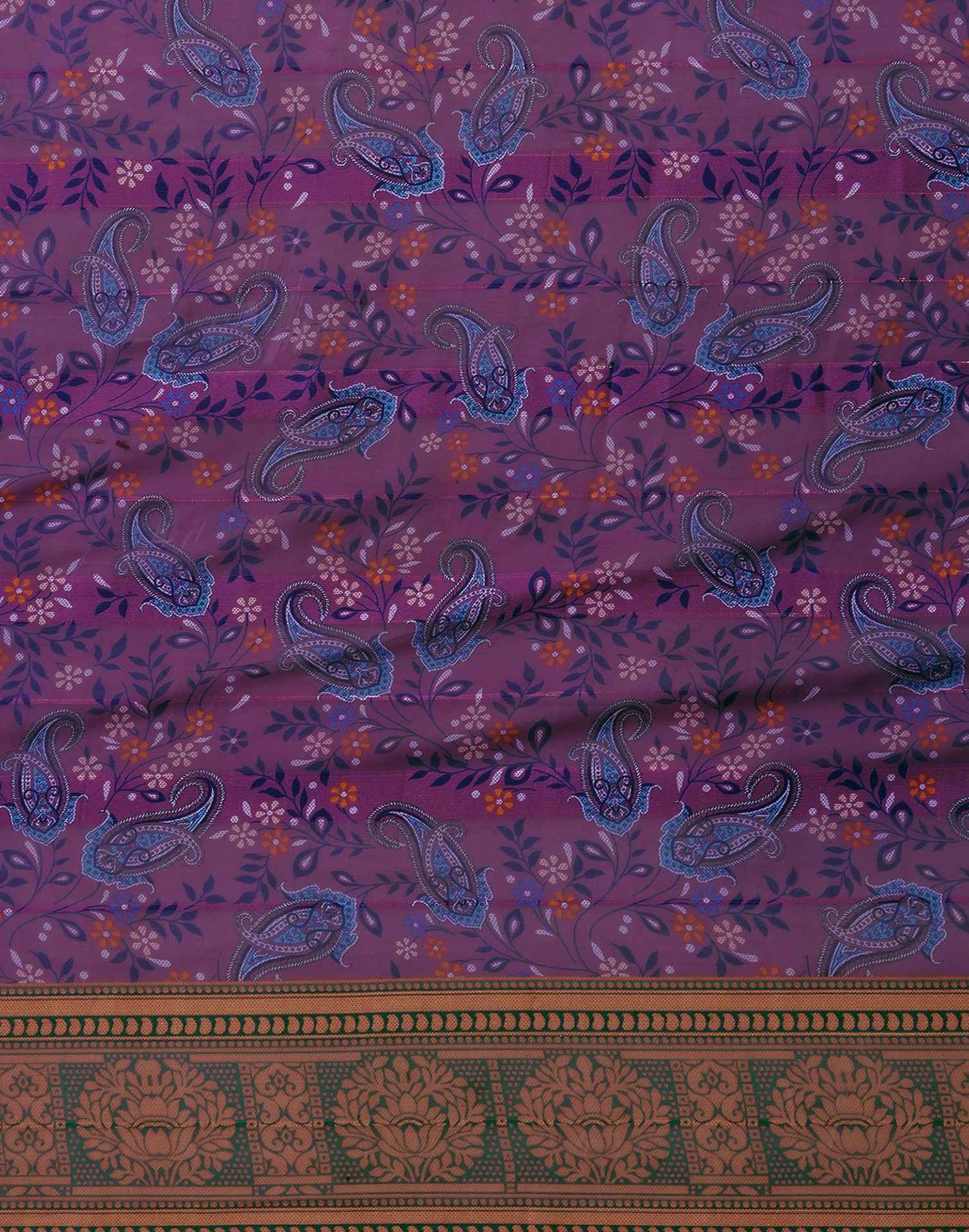 Dusty Purple Georgette Woven Printed Saree