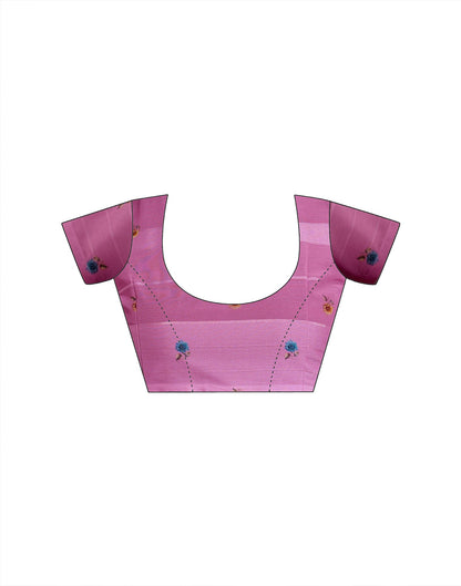 Pink Georgette Woven Printed Saree