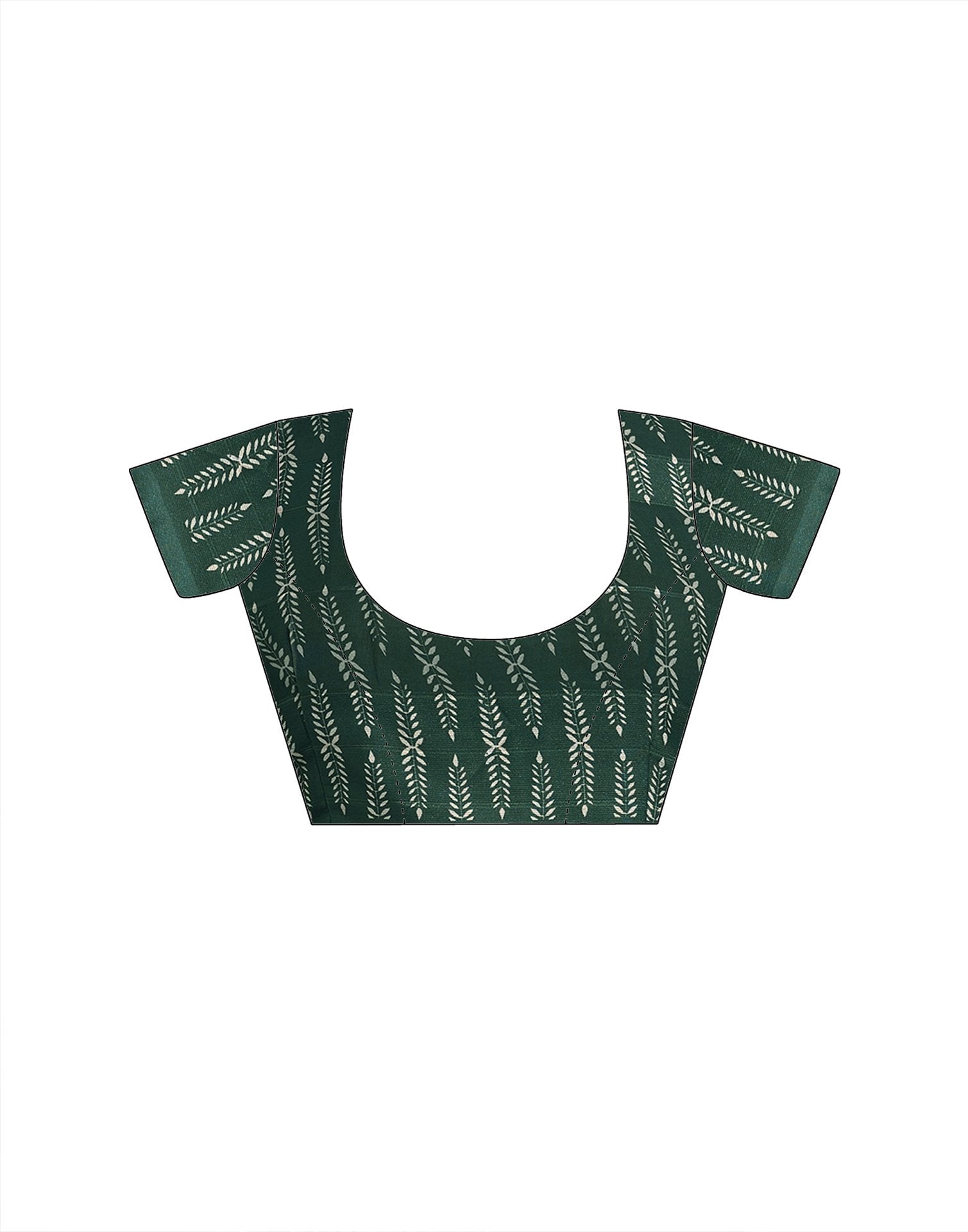 Dark Green Georgette Printed Saree