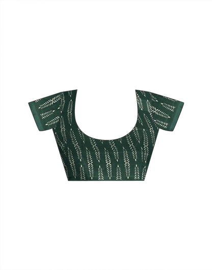 Dark Green Georgette Printed Saree