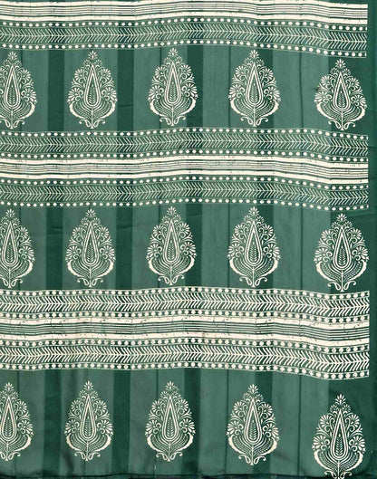 Dark Green Georgette Printed Saree