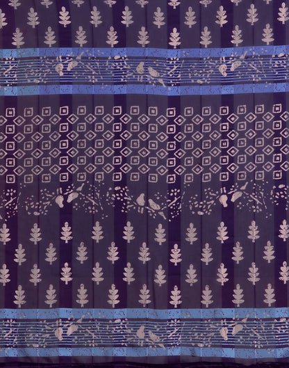 Purple Georgette Printed Saree