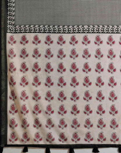 Black Silk Printed Saree
