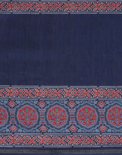 Blue Silk Printed Saree