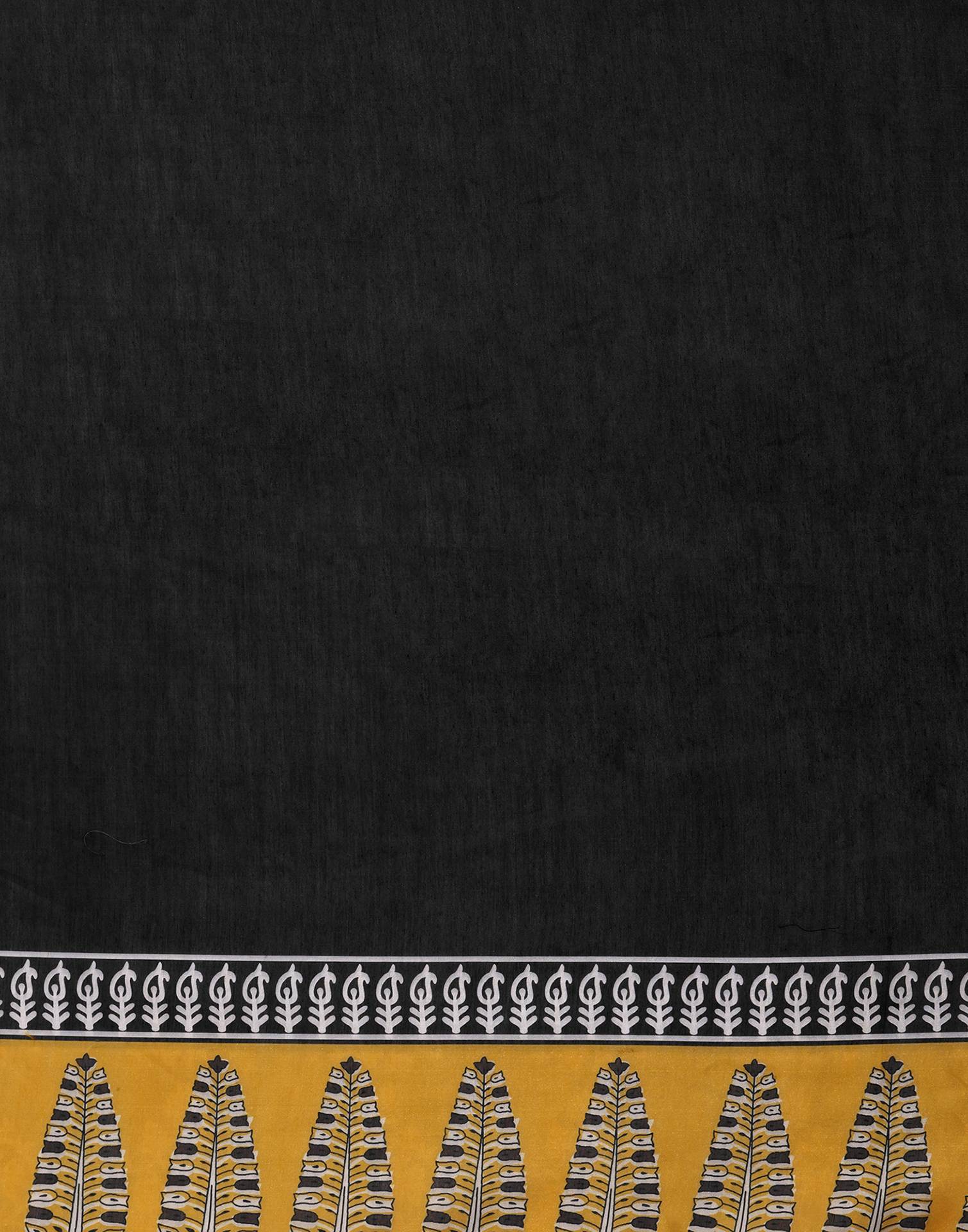 Black Silk Printed Saree