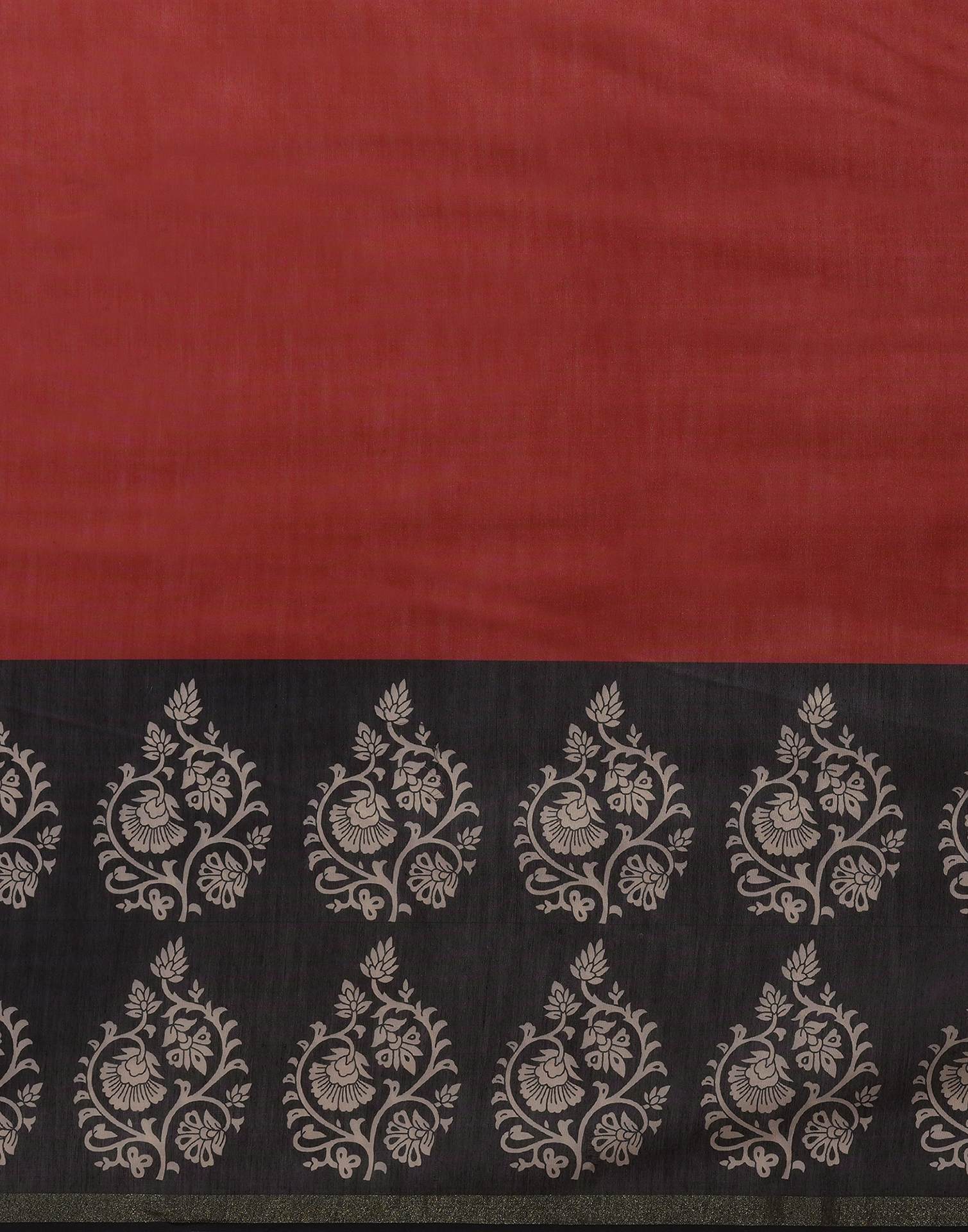 Orange Silk Printed Saree