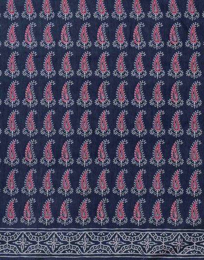 Blue Silk Printed Saree