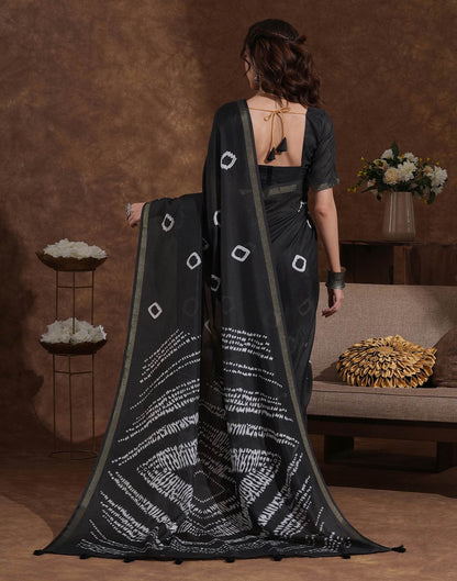 Black Silk Printed Saree