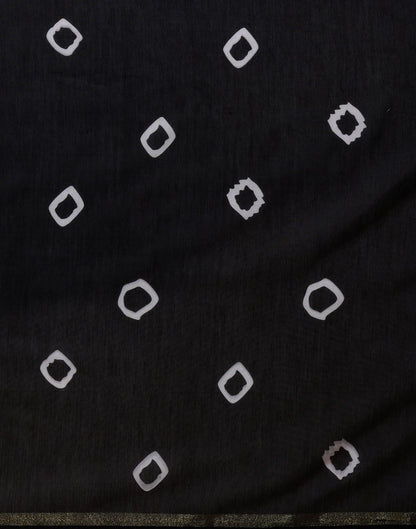 Black Silk Printed Saree