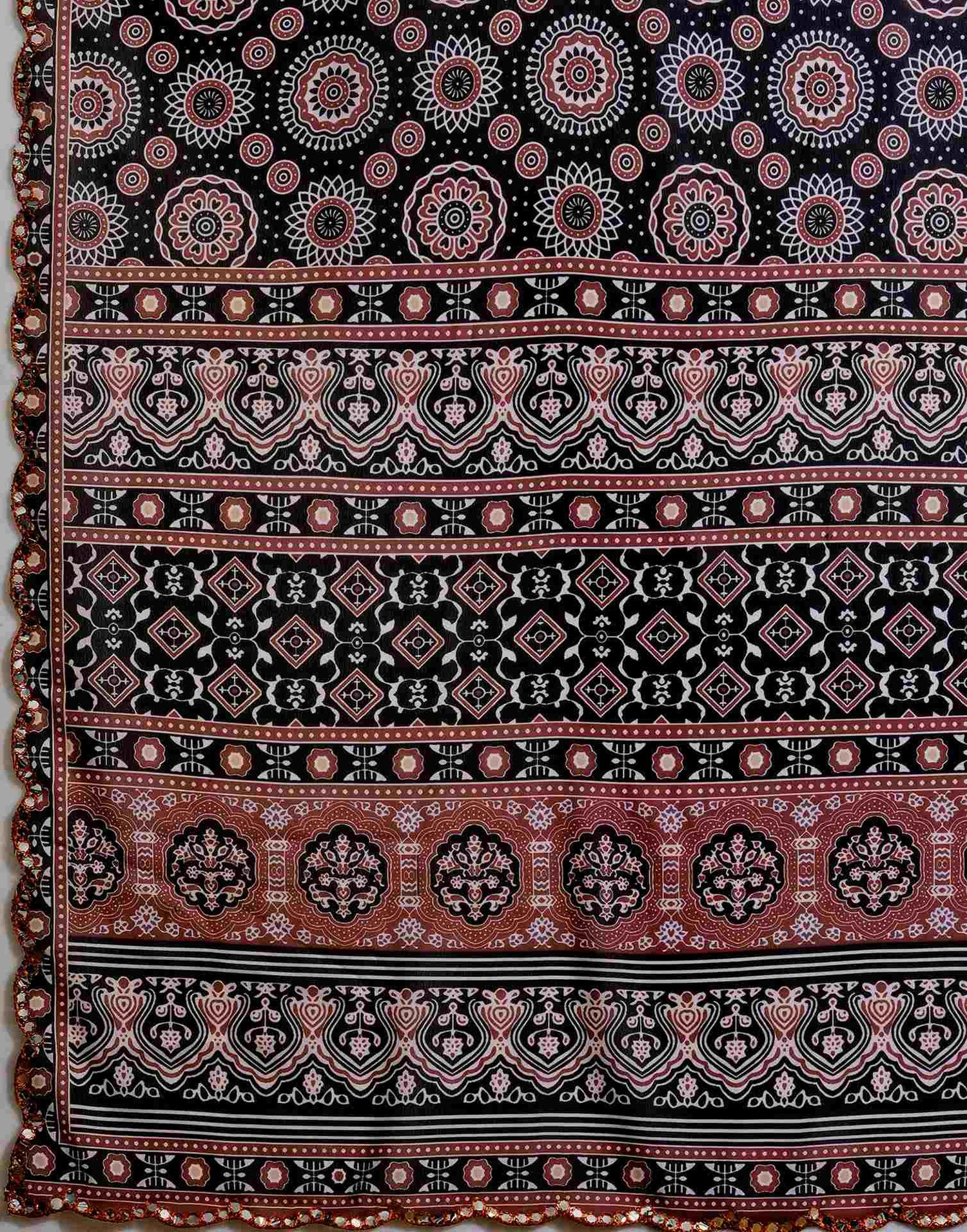 Black Georgette Printed Saree
