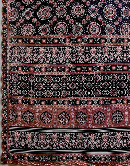 Black Georgette Printed Saree