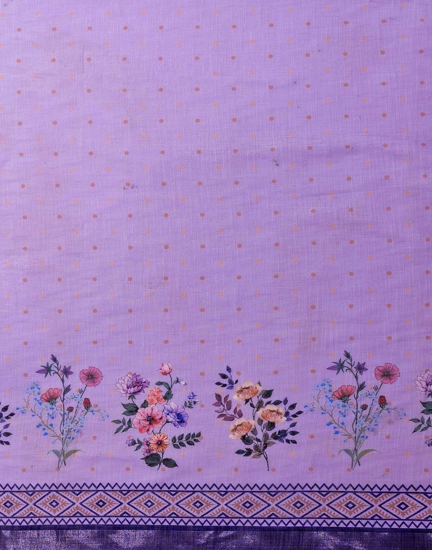 Lavender Linen Woven Printed Saree