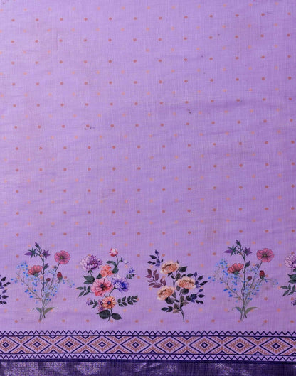 Lavender Linen Woven Printed Saree