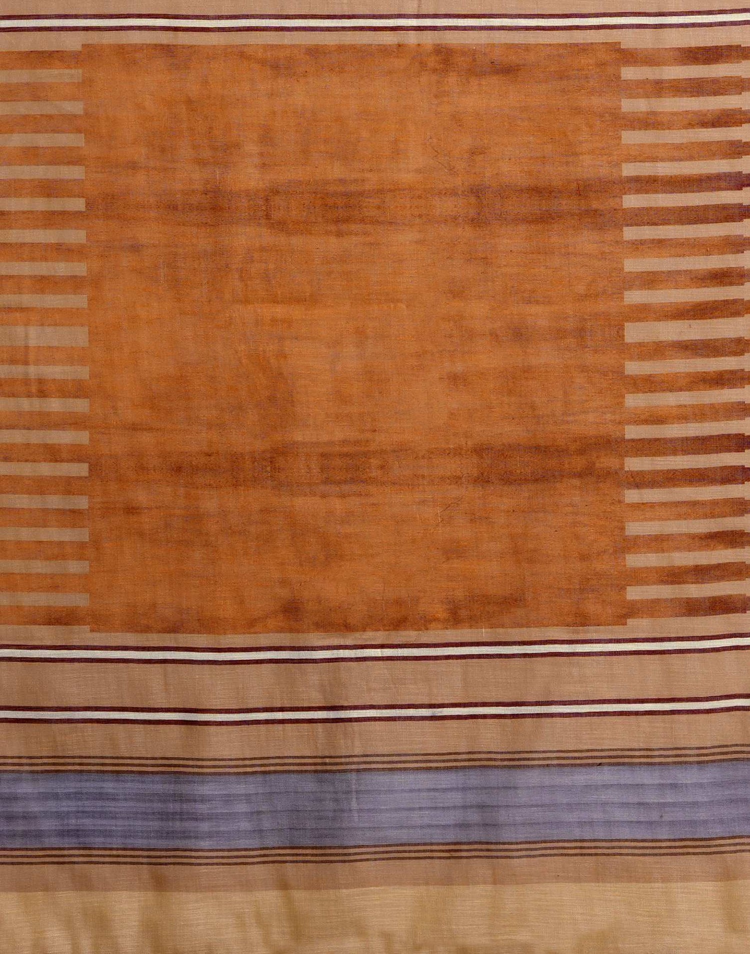 Dark Beige Linen Woven Printed Saree