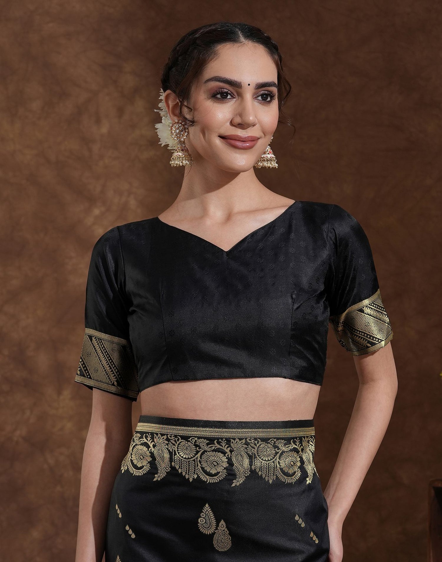 Black Silk Woven Banarasi Saree