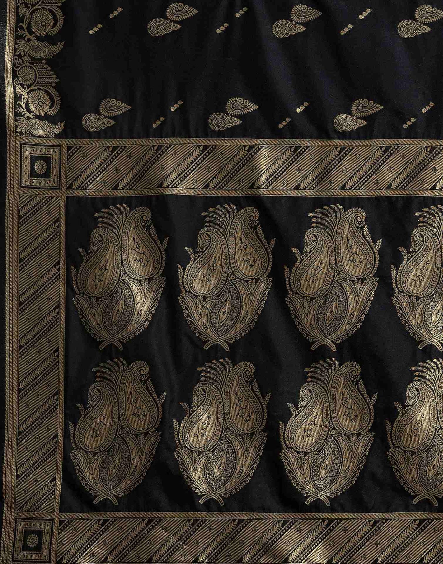 Black Silk Woven Banarasi Saree