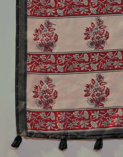 Red Silk Printed Saree