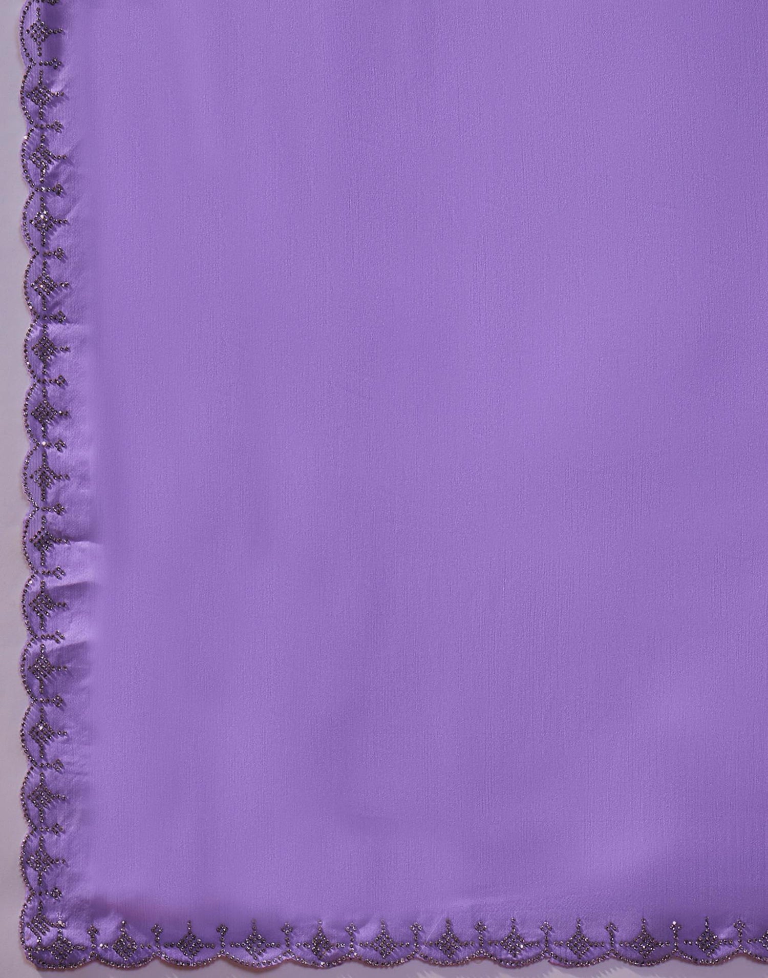 Lavender Chiffon Stone Work Swarovski Saree