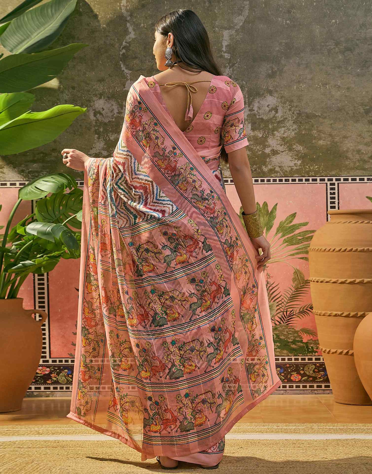 Multicoloured Georgette Printed Saree