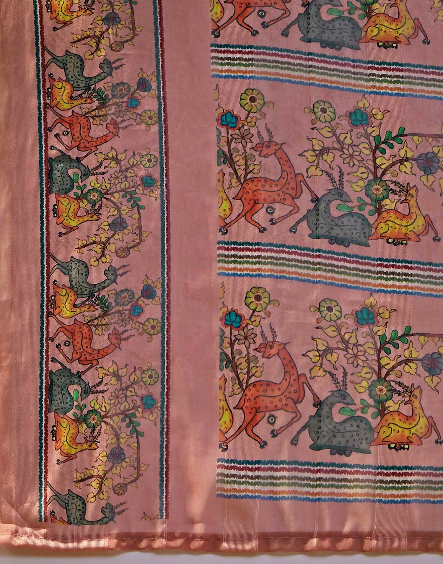 Multicoloured Georgette Printed Saree