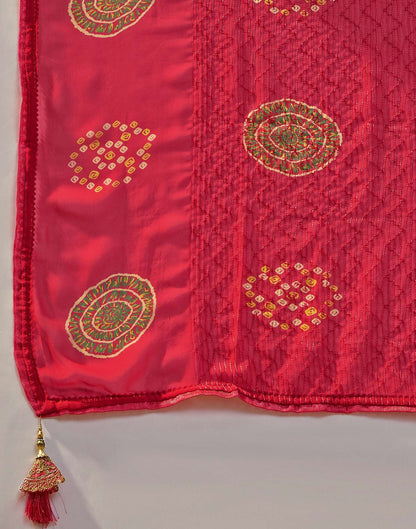 Red Georgette Printed Sequence Embroidery Saree