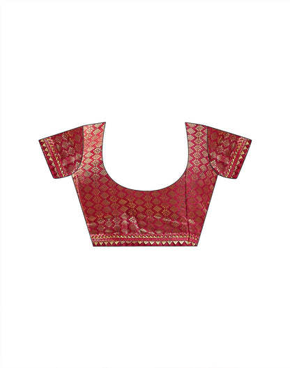Red Georgette Printed Sequence Embroidery Saree