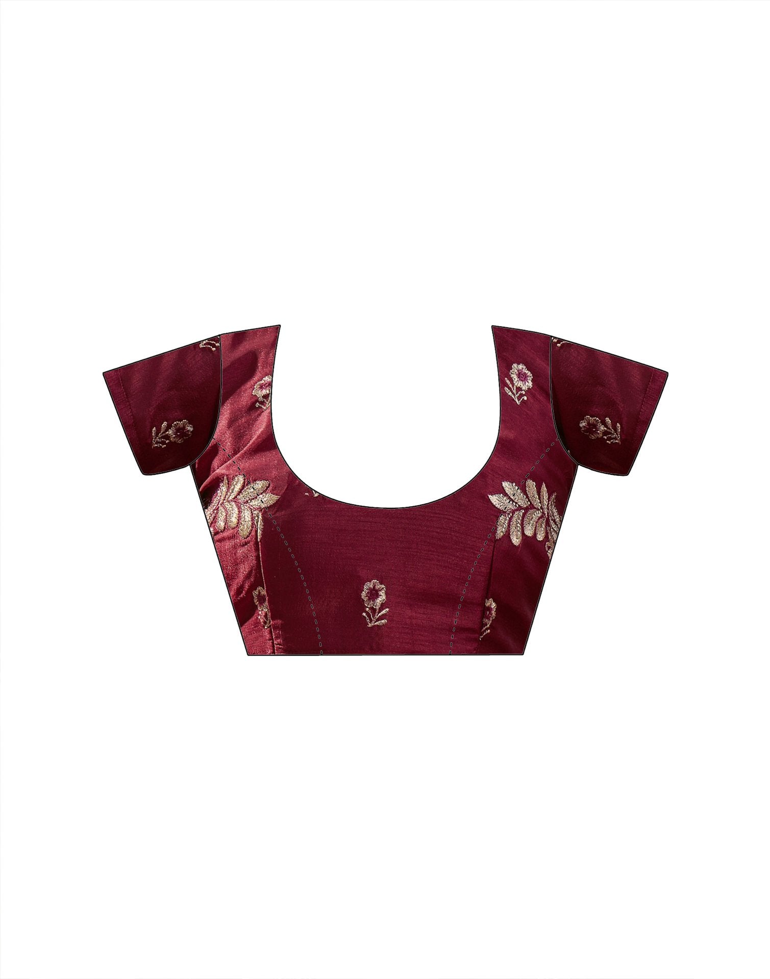 Maroon Vichitra Silk Stone Work Embroidery Saree