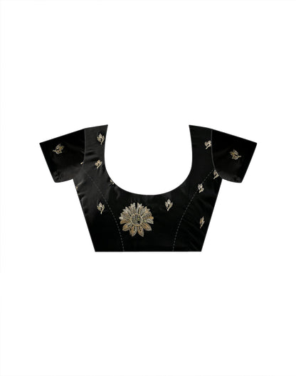 Black Georgette Embroidery Saree