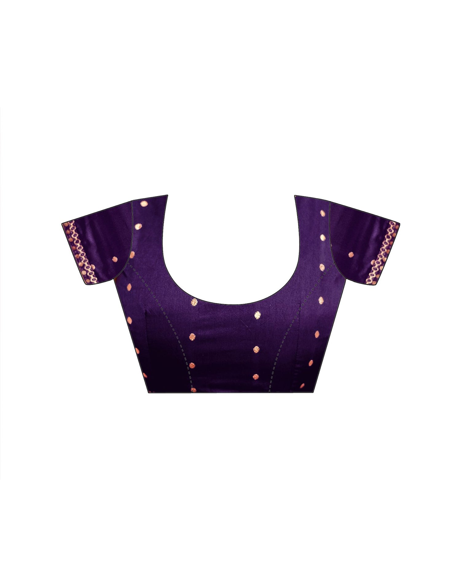 Dark Purple Georgette Foil Printed Lace Saree