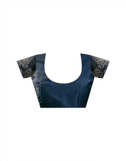 Navy Blue Shimmer Stone Work Embellished Saree