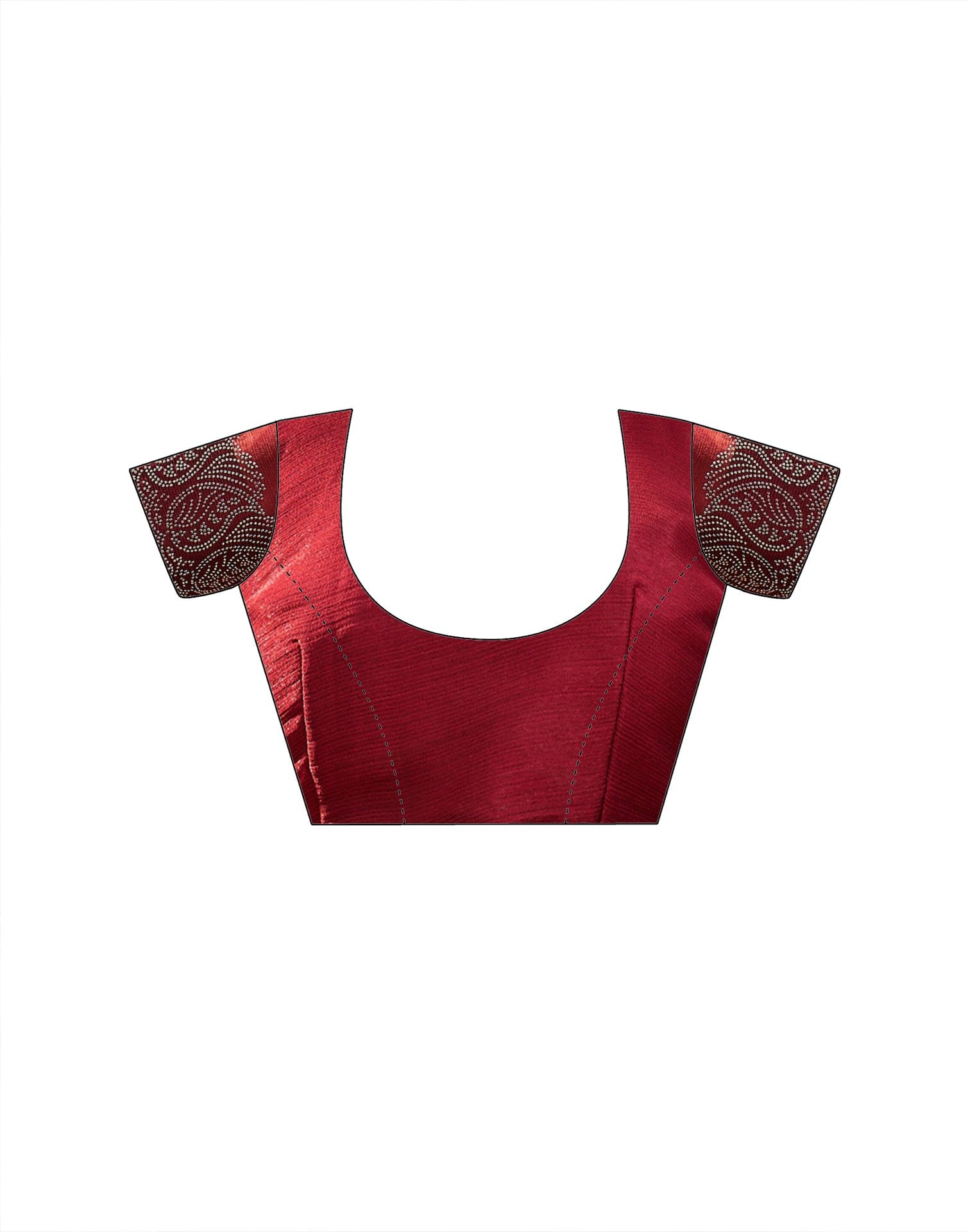 Maroon Shimmer Stone Work Swarovski Saree