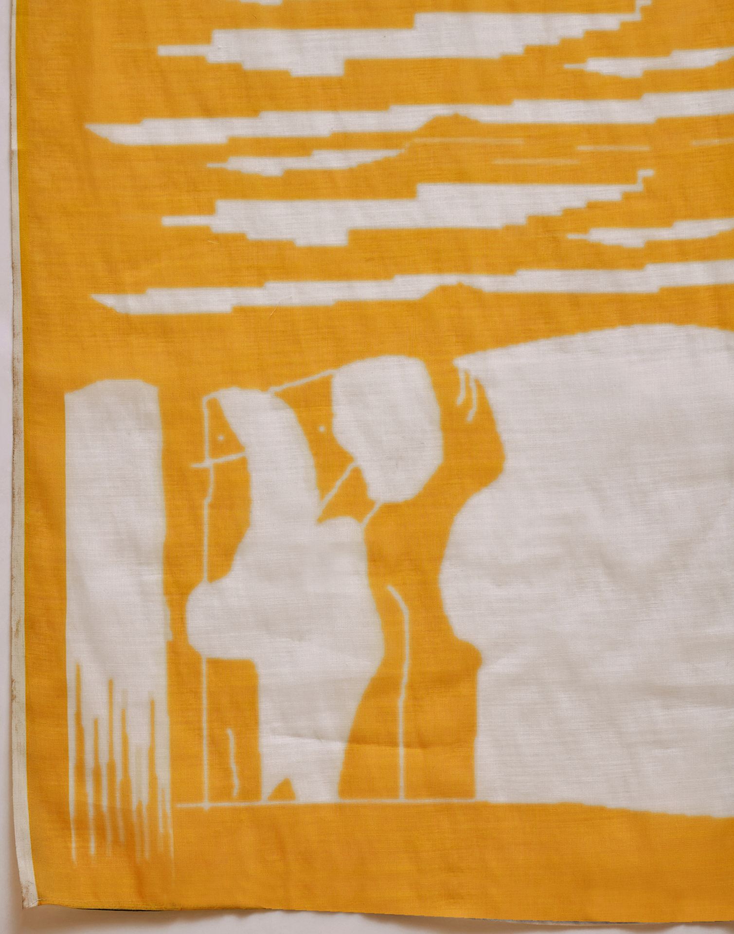 Yellow Linen Printed Saree