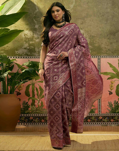 Maroon Silk Woven Patola Saree