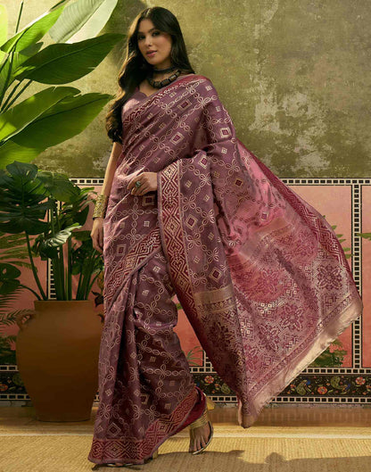 Maroon Silk Woven Patola Saree
